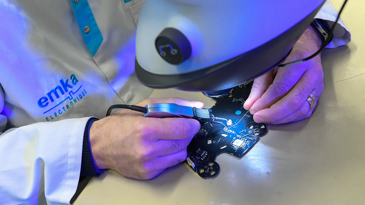 Technicien intervenant sur chaque composant électronique